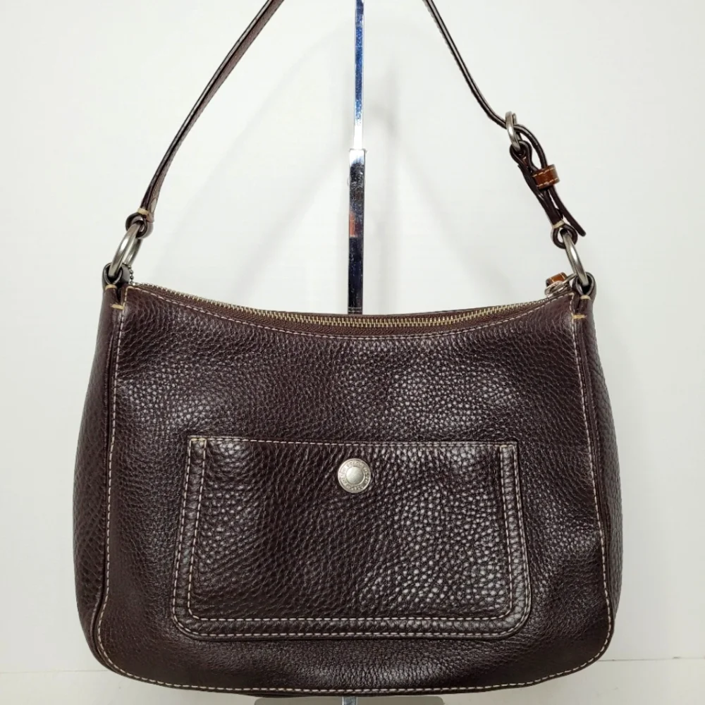 Coach Chocolate Brown Pebbled Leather Chelsea Shoulder Bag #C0782-F10890 - Picture 1 of 9